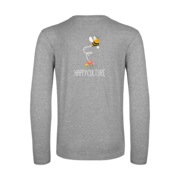 happy-t-shirt-manches-longues-original-humour -Sport Grey