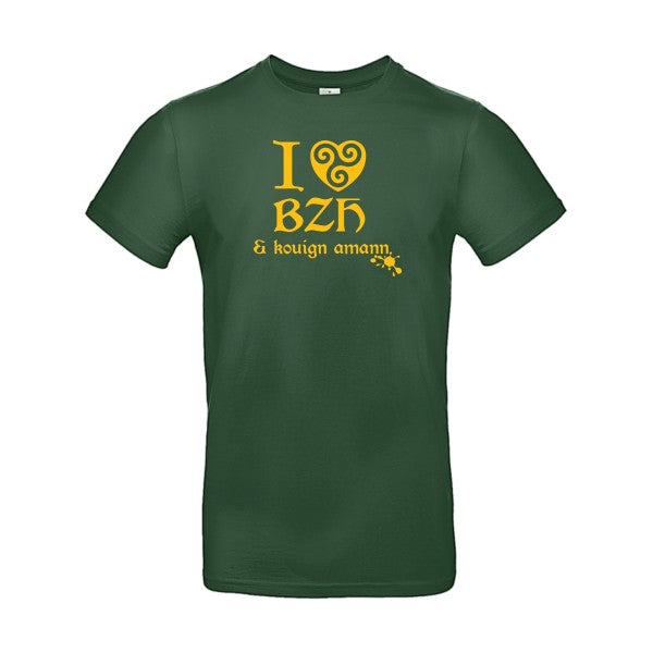 Love BZH & kouignFlex jaune or- T-shirt E190|Bottle Green||2XL