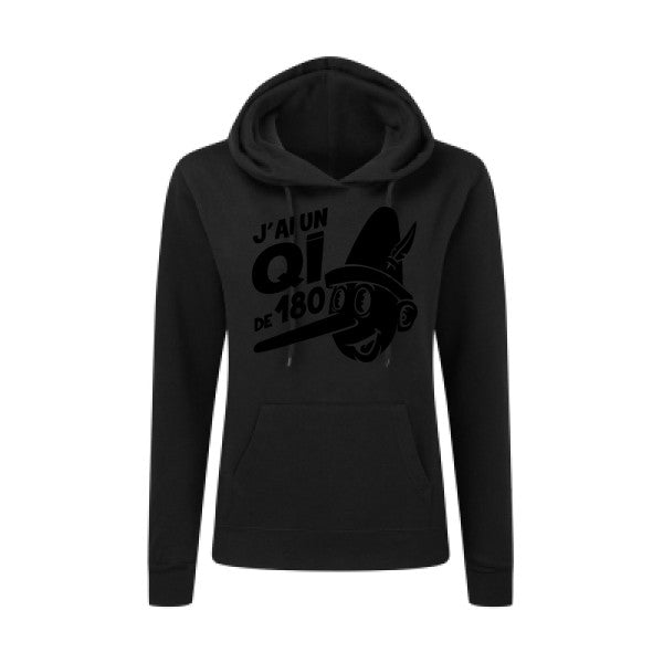 Quotient intellectuel Noir |Sweat original à capuche Femme