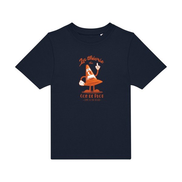 t-shirt humour enfant -Theorie-du-con-de-plot- couleur  Navy-