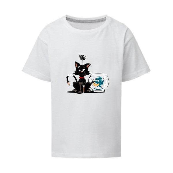 Le piranha et le chat SG - Kids T-shirt enfant White Taille 152 (11-12/2XL)