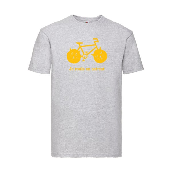 T-shirt|cat-cat bike |flex jaune Or| Fruit of the loom 205 g 