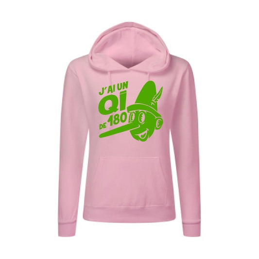 Quotient intellectuel Vert pomme |Sweat original à capuche Femme