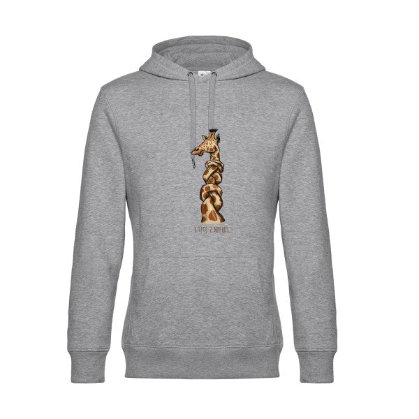 1-tete-2-noeuds- Sweat à capuche original Heather Grey - RueDuTeeshirt