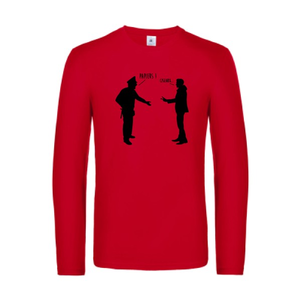chifoumi - t shirt- manches- longues- original- humour- Red impression Face