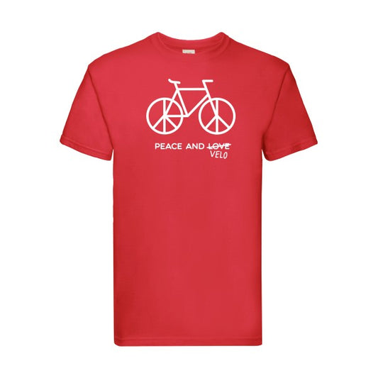 T-shirt|Peace and vélo |flex Blanc| Fruit of the loom 205 g 