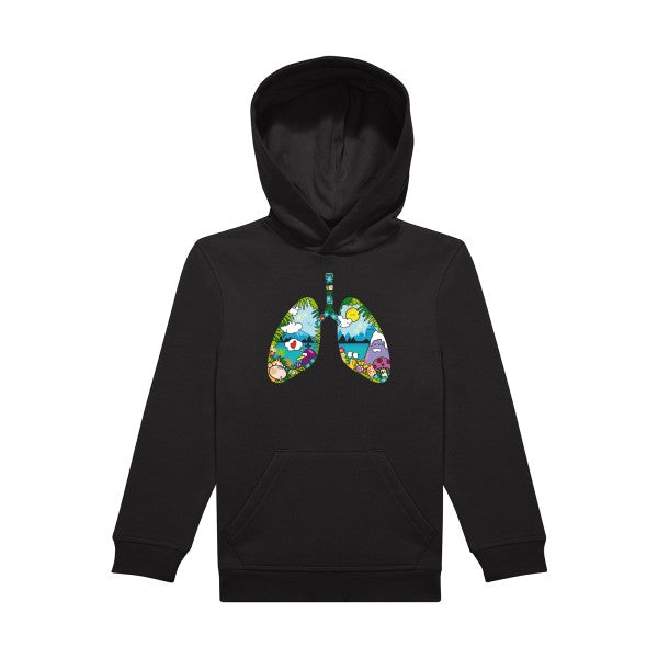 sweat capuche enfant Black happy-lungs