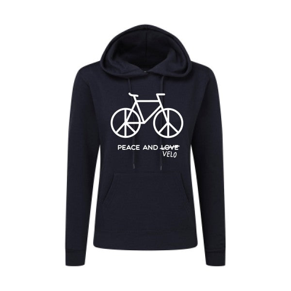 Peace and vélo Blanc |Sweat original à capuche Femme