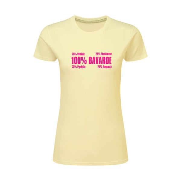 t-shirt Bavarde Rose Fluo |T shirt original femme|SG