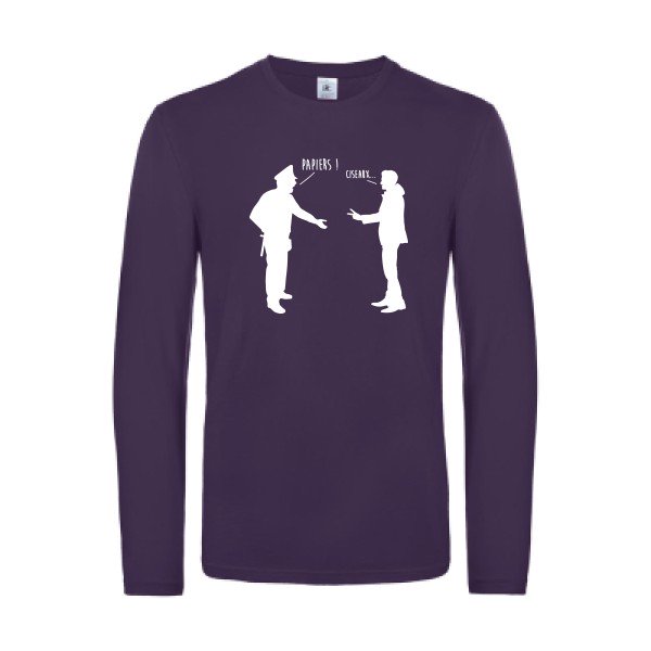 chifoumi - t shirt- manches- longues- original- humour- Urban Purple impression Face