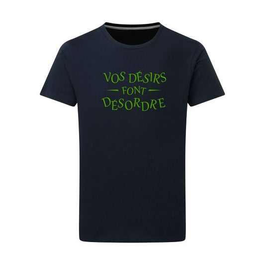 Désordre vert pomme -Flex vert pomme sur T-shirt SG  Navy  5XL