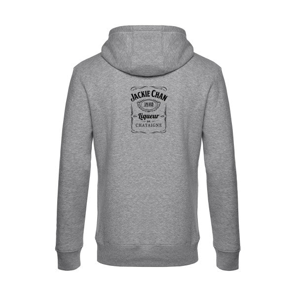 Jackie-Chan sweat shirt original Heather Grey flex Noir impression Dos