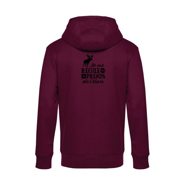 Prendre-de-l-elan sweat shirt original Burgundy flex Noir impression Dos