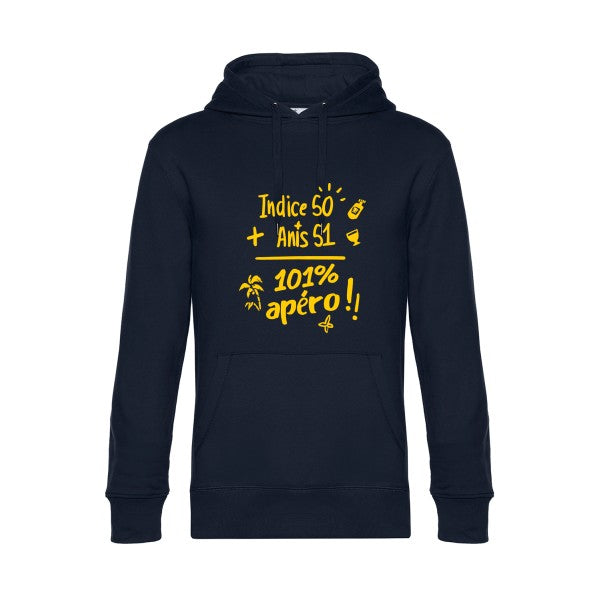101-pourcent-apero-- Sweat à capuche original Navy Blue - RueDuTeeshirt