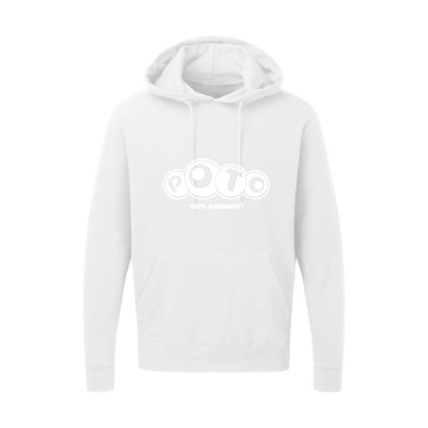 Poto Blanc |Sweat capuche imprimé homme