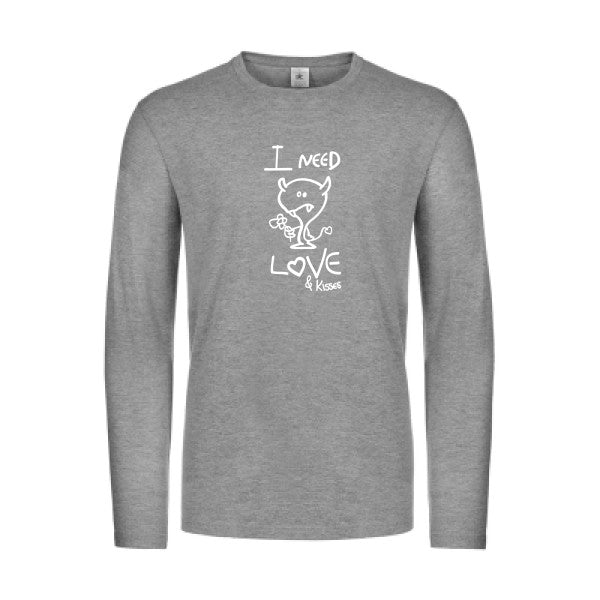 lover - t shirt- manches- longues- original- humour- Sport Grey impression Face