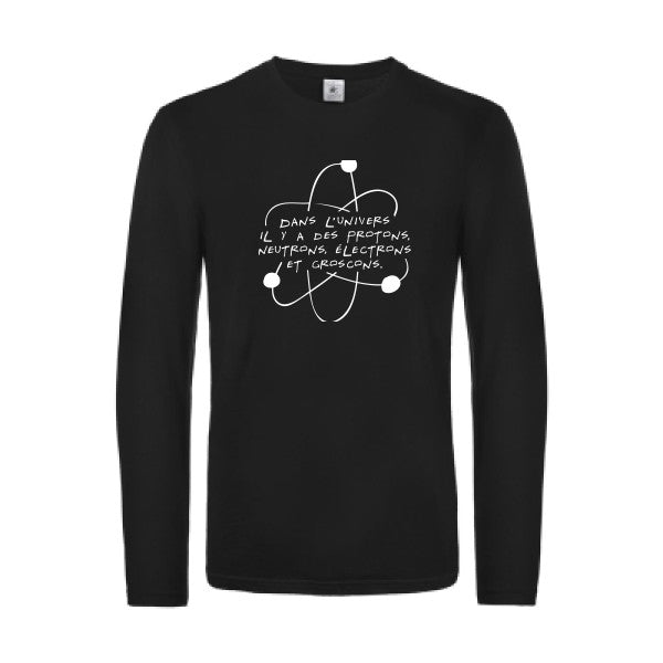 l univers - t shirt- manches- longues- original- humour- Black impression Face