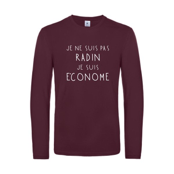 picsou - t shirt- manches- longues- original- humour- Burgundy impression Face
