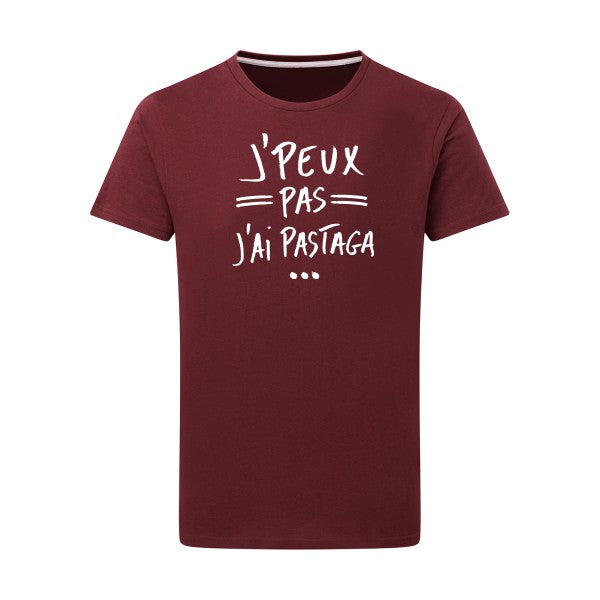 J'peux pas j'ai pastaga Blanc -Flex Blanc sur T-shirt SG  Burgundy  2XL