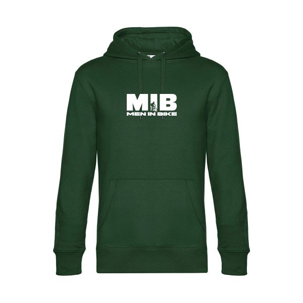 MEN-IN-BIKE sweat shirt original Bottle Green flex Blanc impression Face