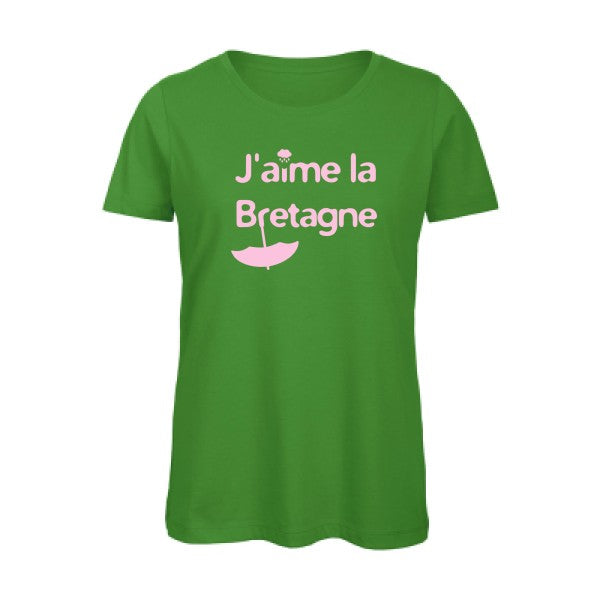 T shirt humour bio femme   femme bio|J'aime la Bretagne Rose 