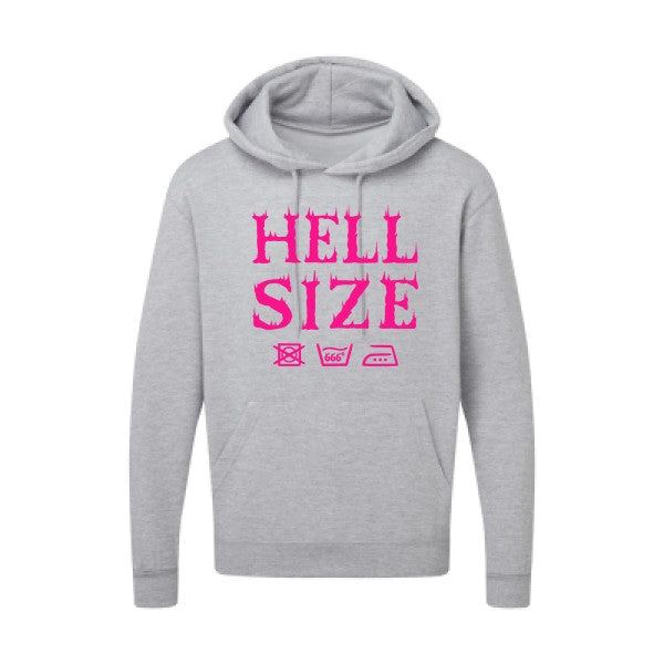 HELL SIZE |Sweat capuche imprimé|Rose Fluo