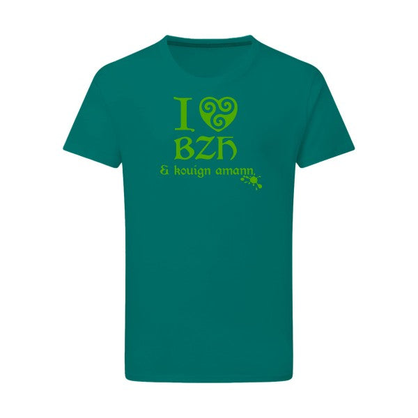 Love BZH & kouign vert pomme -Flex vert pomme sur T-shirt SG  Emerald Green  2XL