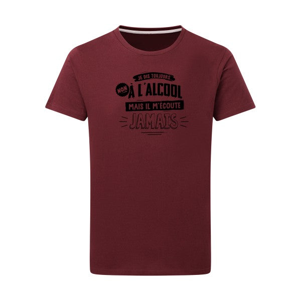 Non à l'alcool  - Flex noir Tshirt original Burgundy  2XL