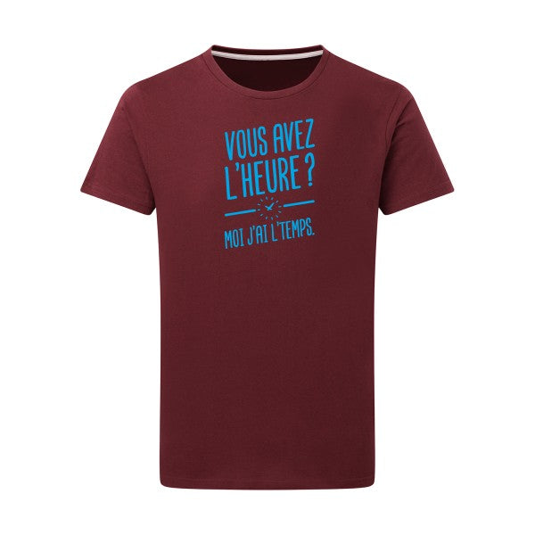 Vous avez l'heure? Moi j'ai l'temps. - Flex bleu clair Tshirt original Burgundy  2XL