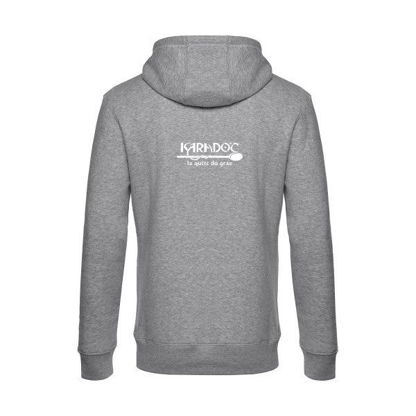 Karadoc sweat shirt original Heather Grey flex Blanc impression Dos