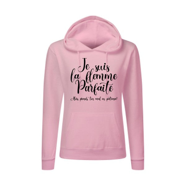 La flemme parfaite Noir |Sweat original à capuche Femme