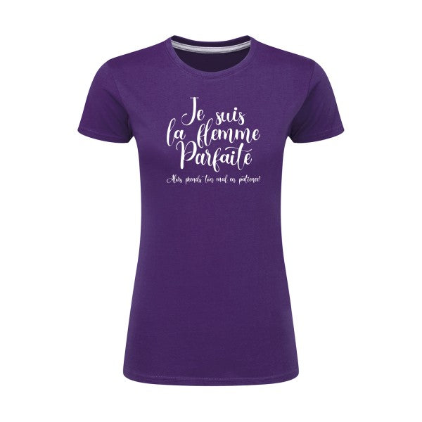 La flemme parfaite | Blanc |T shirt original femme|SG