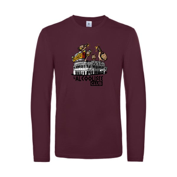 alcoolizee-t-shirt-manches-longues-original-humour -Burgundy