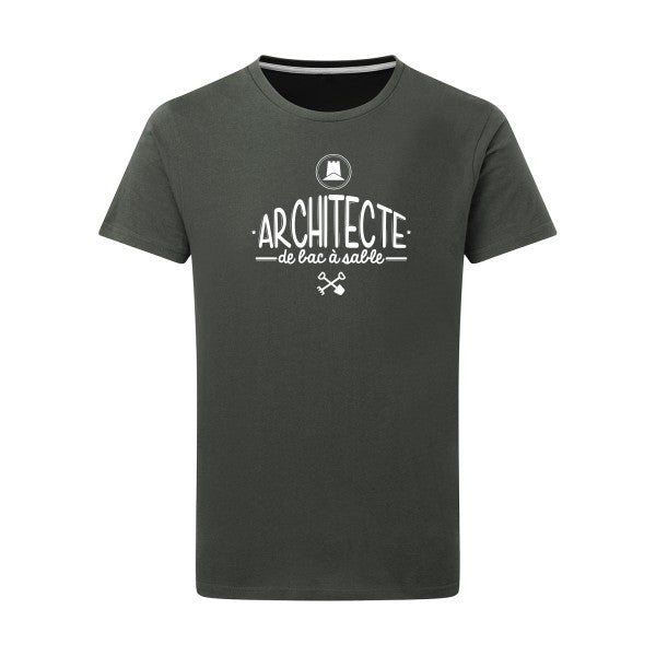 Architecte de bac à sable Blanc -Flex Blanc sur T-shirt SG  Charcoal  5XL