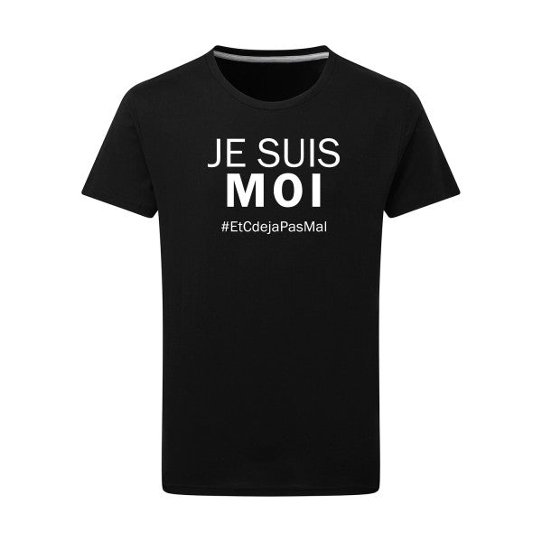 Je suis moi Blanc -Flex Blanc sur T-shirt SG  Dark Black  4XL