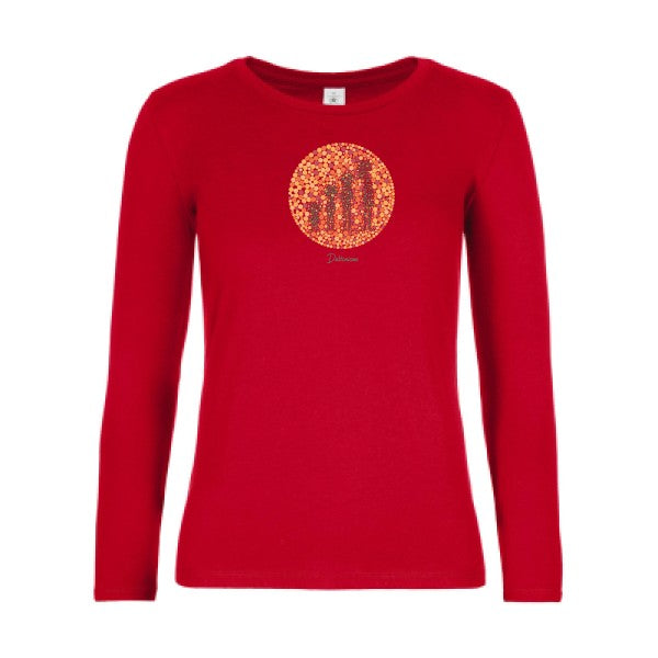 t-shirt lsl femme Daltonisme-B&C-E190-LSL-women--T-shirt-femme-manches-longues Red flex 