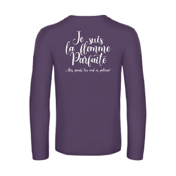 la flemme parfaite - t shirt- manches- longues- original- humour- Urban Purple impression Dos