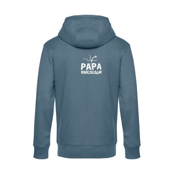Papa-bricoleur sweat shirt original nordic blue flex Blanc impression Dos