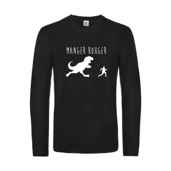 manger bouger - t shirt- manches- longues- original- humour- Black impression Face