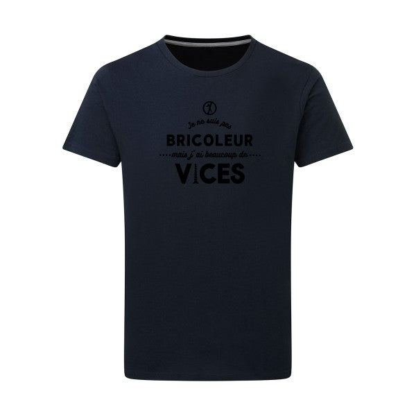 JE NE SUIS PAS BRICOLEUR noir -Flex noir sur T-shirt SG  Navy  5XL