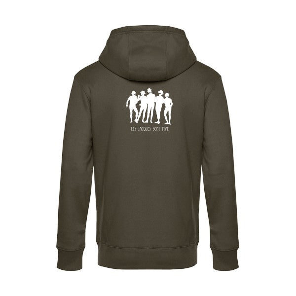 Les-Jacques-sont-Five sweat shirt original Khaki flex Blanc impression Dos