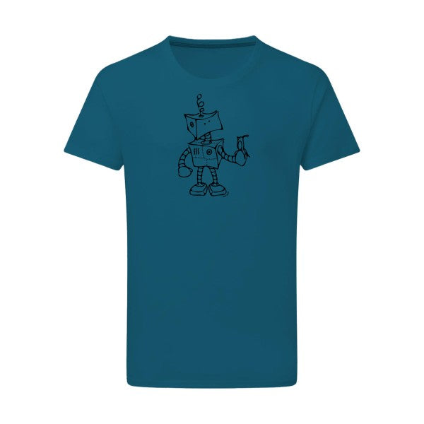 Robot & Bird - Flex noir Tshirt original Petrol  2XL