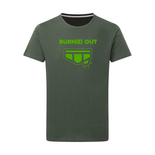 Burn(e) Out vert pomme -Flex vert pomme sur T-shirt SG  Thyme  2XL