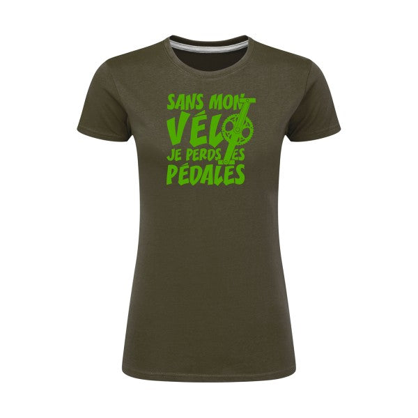 Sans mon vélo, je perds les pédales ! | Vert pomme |T shirt original femme|SG