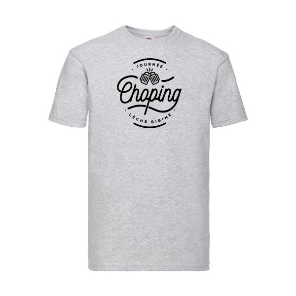 T-shirt|Journée Choping |flex Noir| Fruit of the loom 205 g 