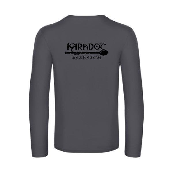 karadoc - t shirt- manches- longues- original- humour- Dark Grey impression Dos