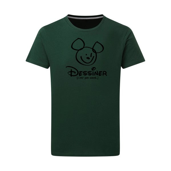 Dessiner. C'est pas gagné. noir -Flex noir sur T-shirt SG  Bottle Green  2XL