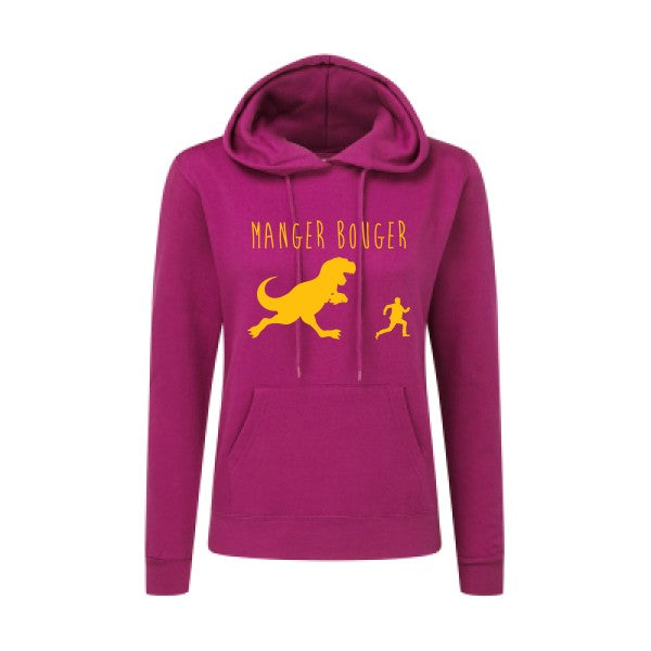 MANGER BOUGER jaune Or |Sweat original à capuche Femme