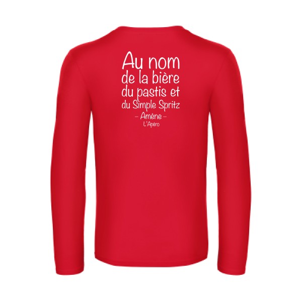 priere de l apero - t shirt- manches- longues- original- humour- Red impression Dos