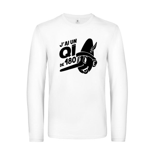 quotient intellectuel - t shirt- manches- longues- original- humour- White impression Face